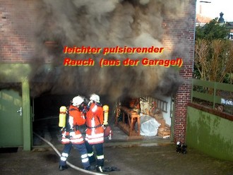 Pulsierender Rauch aus der Garage